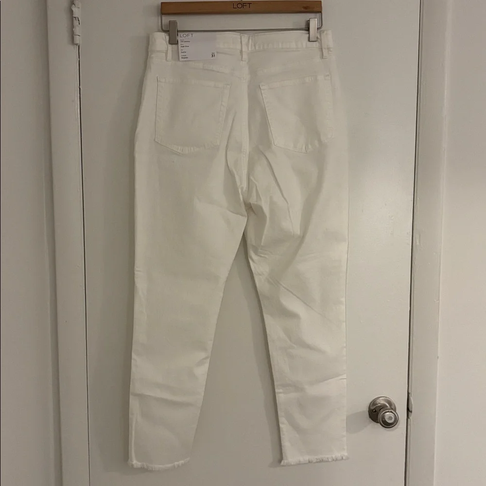 LOFT Women's Cream High Rise Skinny Jeans - Picture 4 of 6